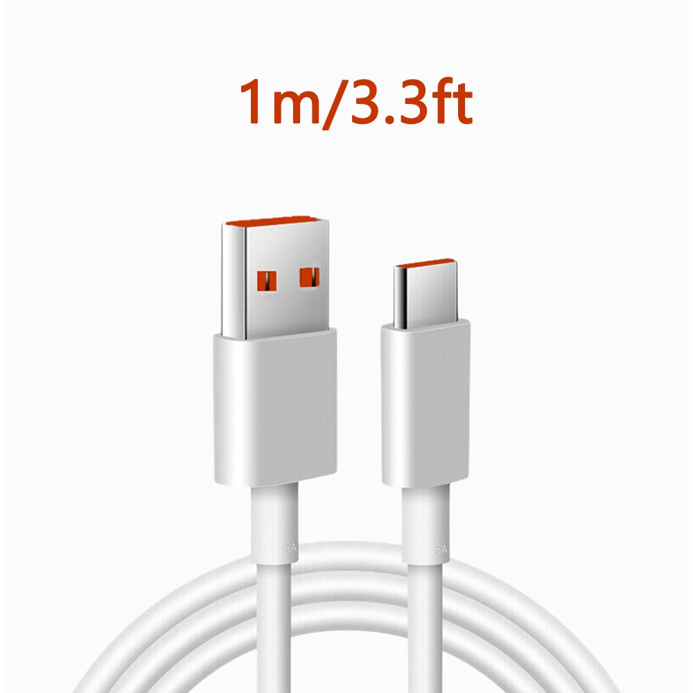 5A Turbo Charging USB TypeC Cable For Xiaomi Poco F2 Pro X2 Redmi K30 K20 Pro 10X Mi 9T Pro Black Shark 2 Mi 10 Youth Lite phone: 1m