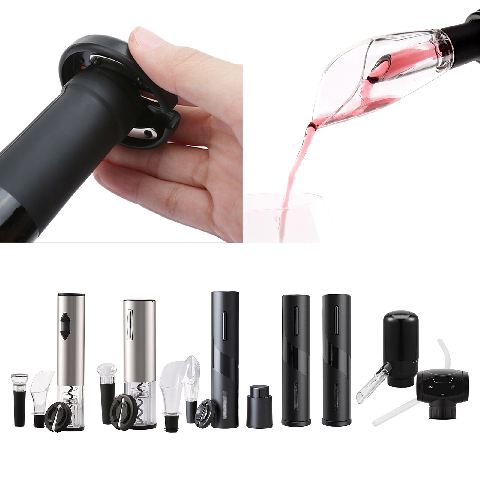 Wine Corkscrew Cordless Corkscrew Wine Opener Automatic Foil Cutter Electric Wine Bottle Opener Portable