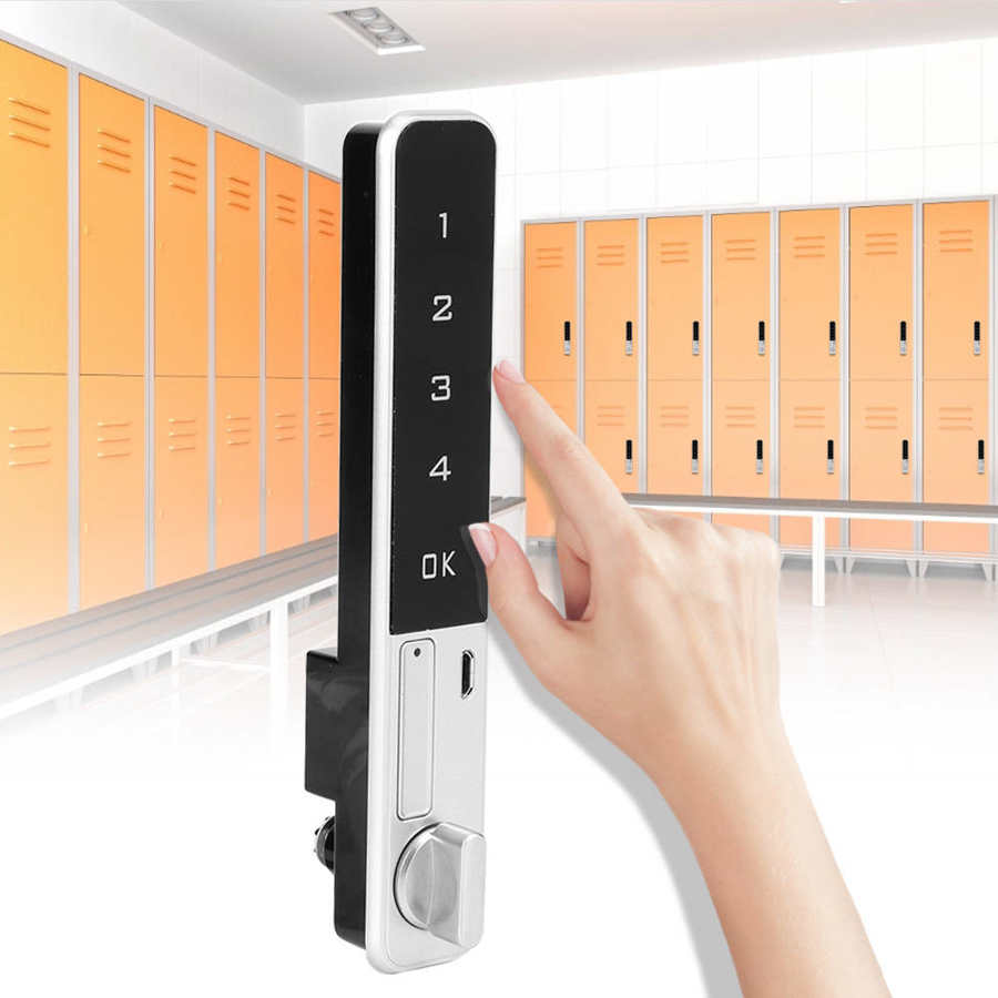 Cerradura electrónica inteligente con pantalla táctil, dispositivo de bloqueo de contraseña con teclado táctil y perno plano, de seguridad, para armario