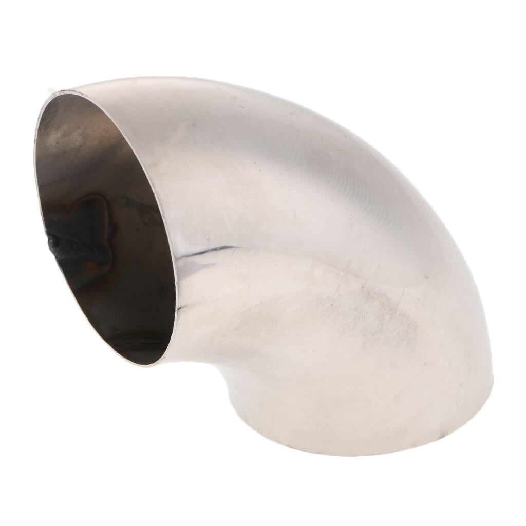 Tubo de escape curvado, acero inoxidable, 90 grados, pulido