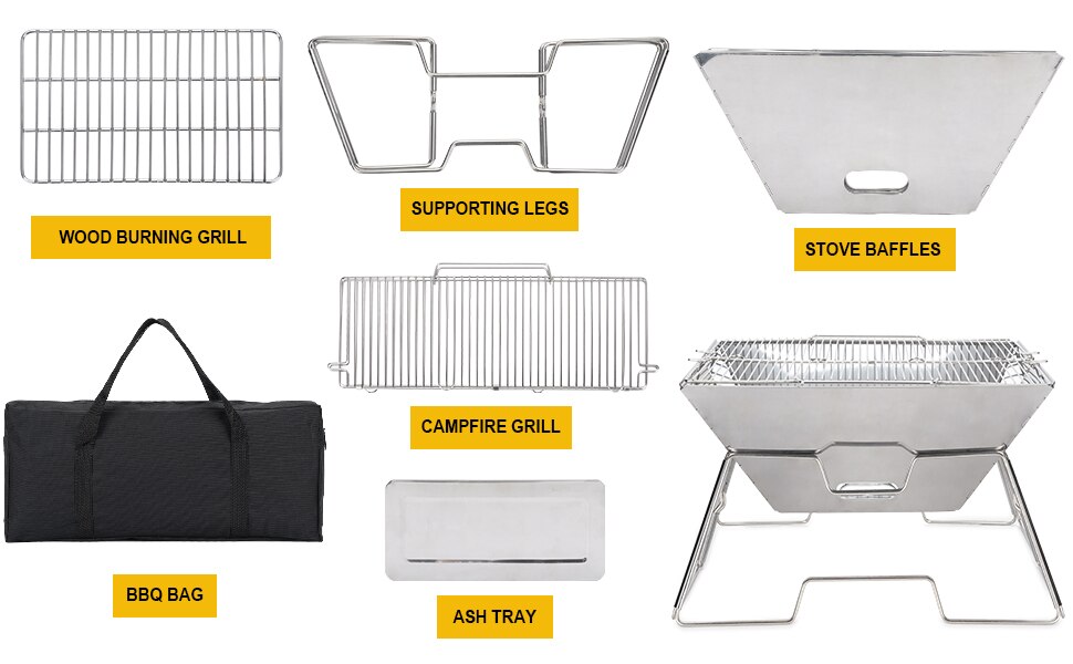 Portable Camping BBQ Grill Camping Furnace Stainless Steel Folding bbq stove MiNi Barbecue Oven For Picnic Camping Supplies