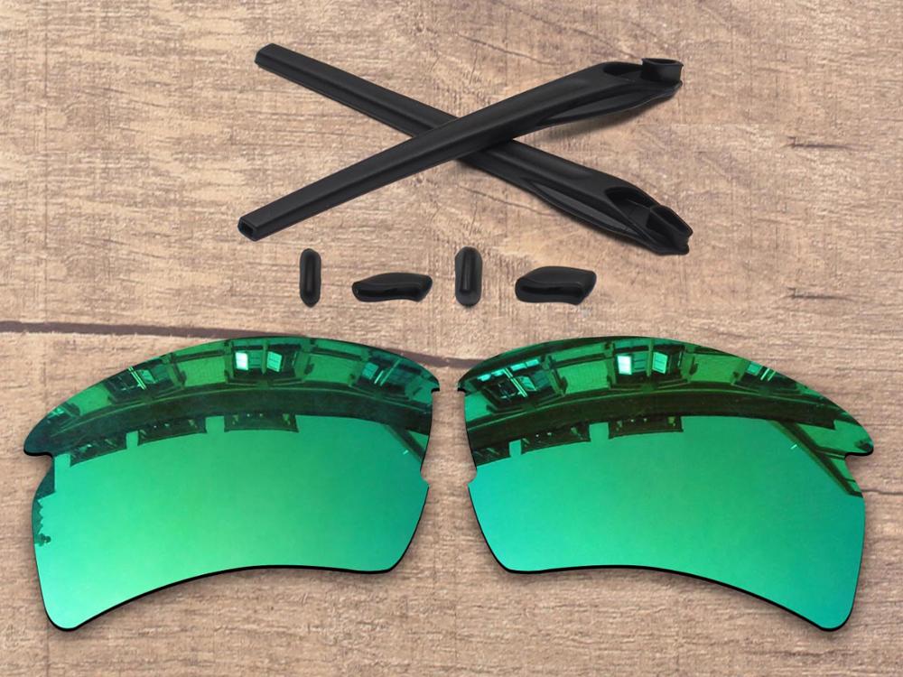 Vonxyz 20 + opções de cores polarizadas lentes de substituição & nariz almofadas orelha meias de borracha kit para-oakley flak 2.0 xl oo9188 quadro: Jade Mirror