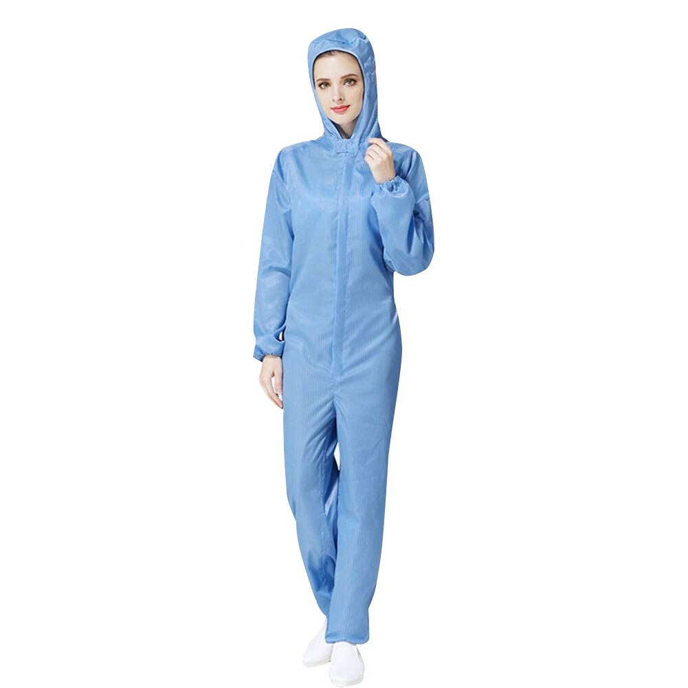 Combinaison Hazmat PPE costume de protection Anti-statique poussière costume vêtements usine hôpital atelier travail sécurité vêtements: Bleu / XL