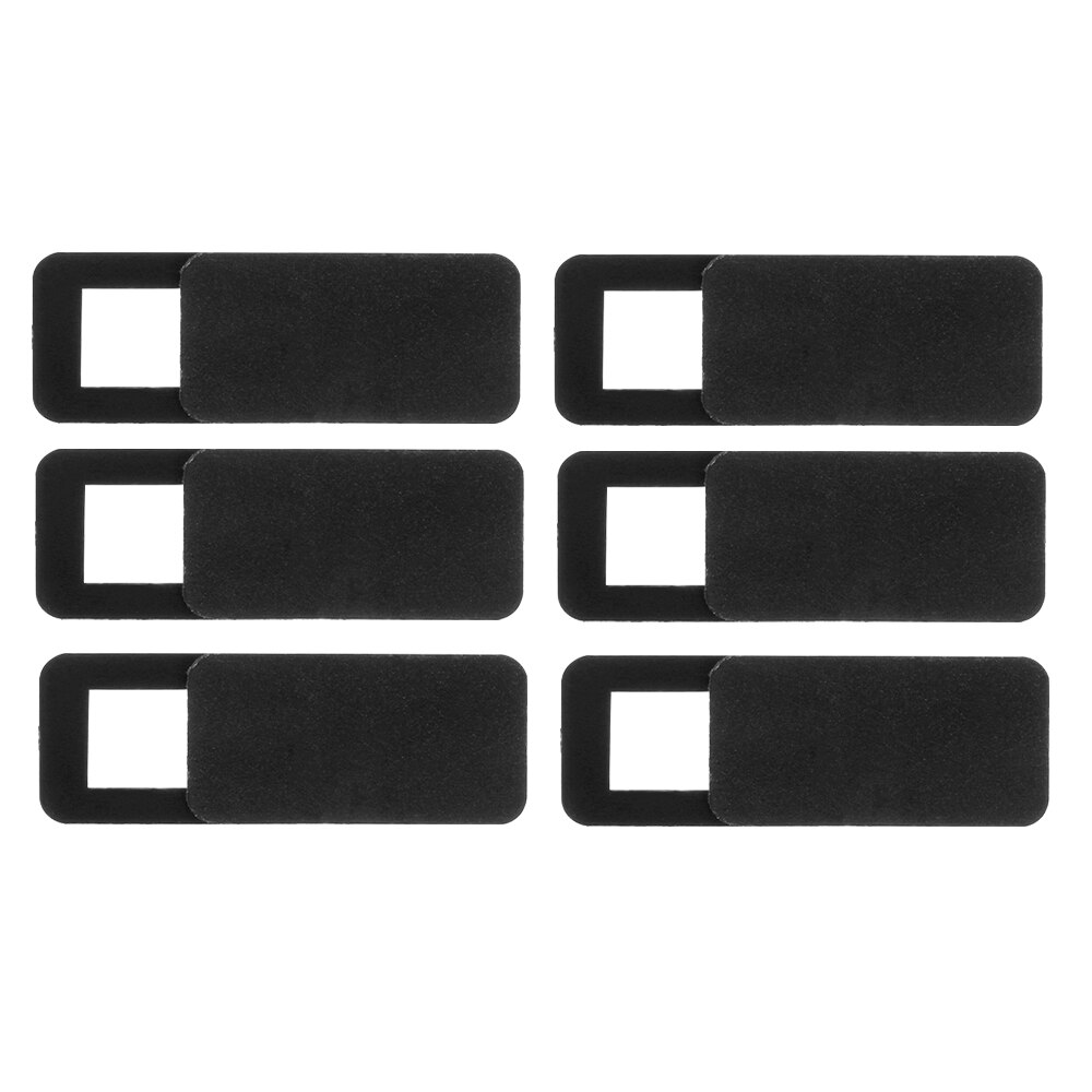 Ultra Thin Lens WebCam Cover Slide Camera Privacy Security Plastic Camera Cover Universal for Phone iPad Tablet Privacy Sticker: 6pcs	black
