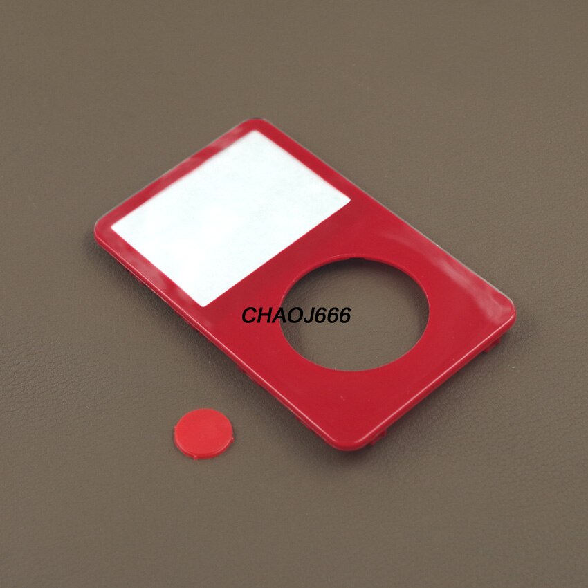 Blue Purple Yellow Plastic Front Faceplate Housing Cover Case for iPod 5th Video 30GB 60GB 80GB: Red Face Button