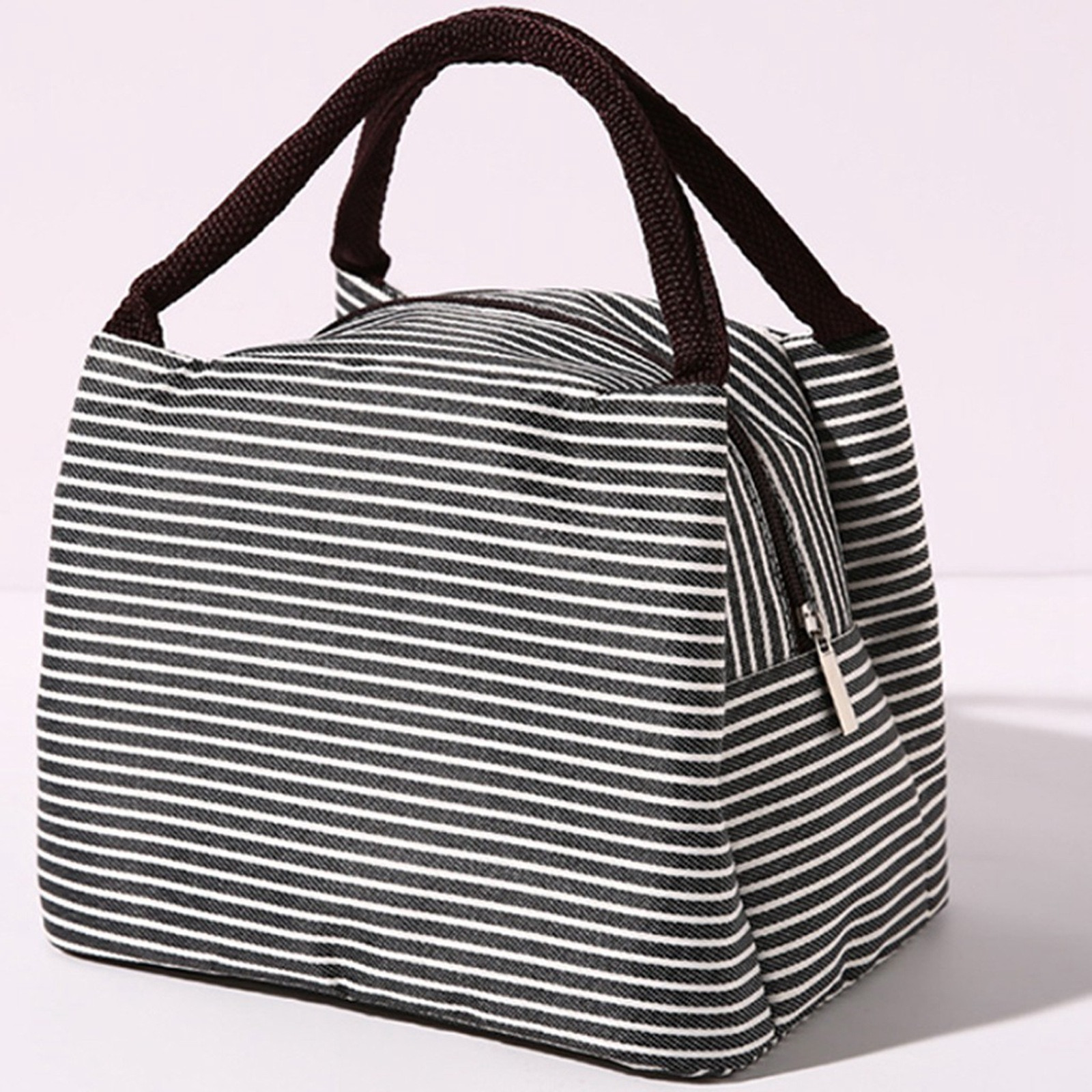 Lunch Bag Handle Insulation Cooler Bag For Women Kid Lunch Box Picnic Travel Portable Food Storage Breakfast Thermal Food Bag: black