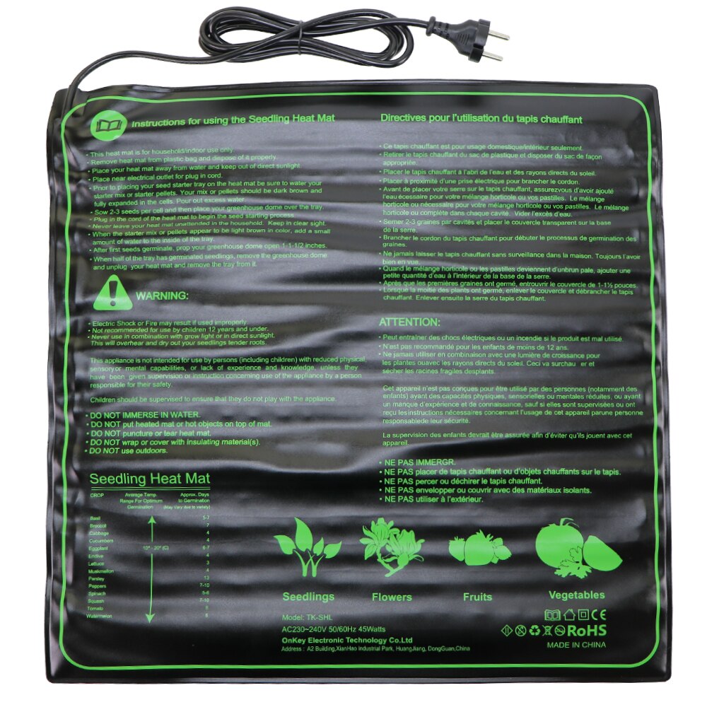 Seedling Heating Mat 3 Sizes Waterproof Plant Seed Germination Propagation Clone Starter Pad US UK EU AU Plug Garden Supplie