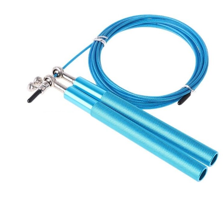 Crossfit fast Jump Rope Skip Speed skipping Ropes with Extra Speed Cable Ball Bearings Home Gym Training: Aluminum Blue