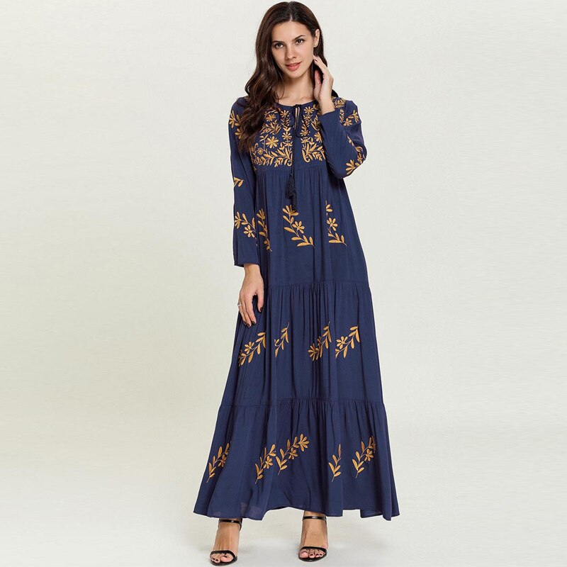 Vestidos compridos dubai abaya kaftan marokko arabisk muslimsk kjole kalkun kaftan tyrkisk hijab kjoler robe musulmane longue arabisk