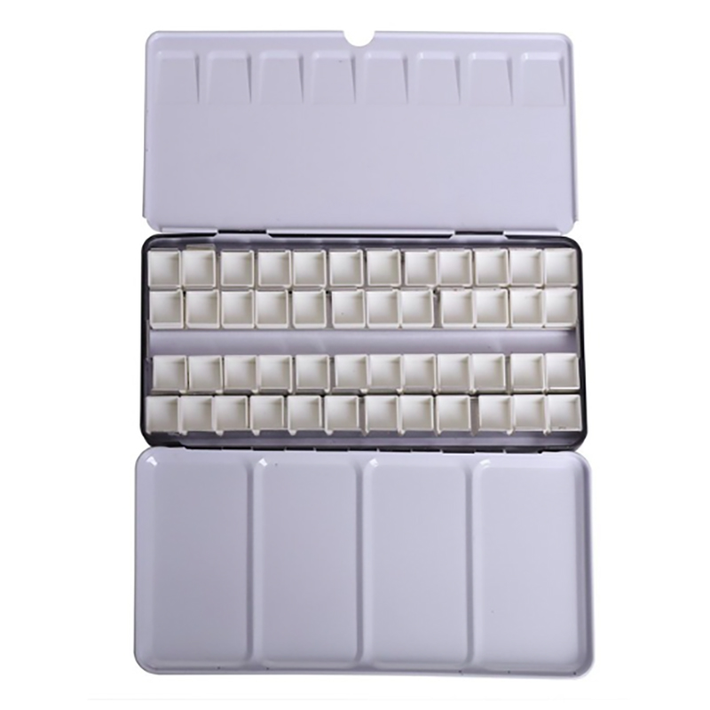 Watercolor Paints Tins Box Palette Painting Storage Paint Tray Palette Paint Box with Full Pans or Half Pans For Arts: 48 tin 48 Half Pan