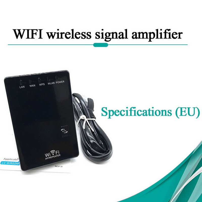 300 Mbps WiFi With Internet Signal Repeater Wireless AP Repeater Amplifier Home Network Supplies: EU Plug black