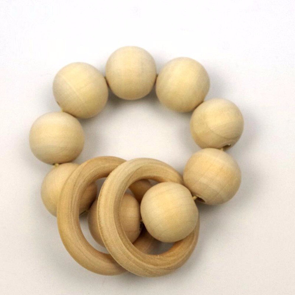 2 stück Holz Zahnen Spielzeug Natürliche Holz Perlen Ring Baby Armband Krankenschwester Lebensmittel Grade Materilas Handgemachte Handwerk Baby Spielzeug