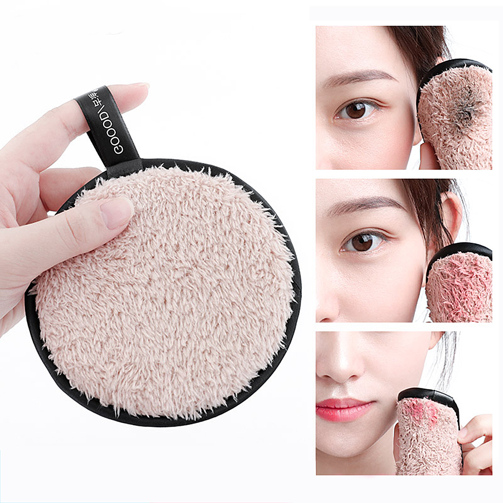 Mikrofiber makeupfjerner svamp ansigtsrens håndklædepude genanvendelig blød våd svamp ansigtspuff makeup klud klud skønhedsværktøj