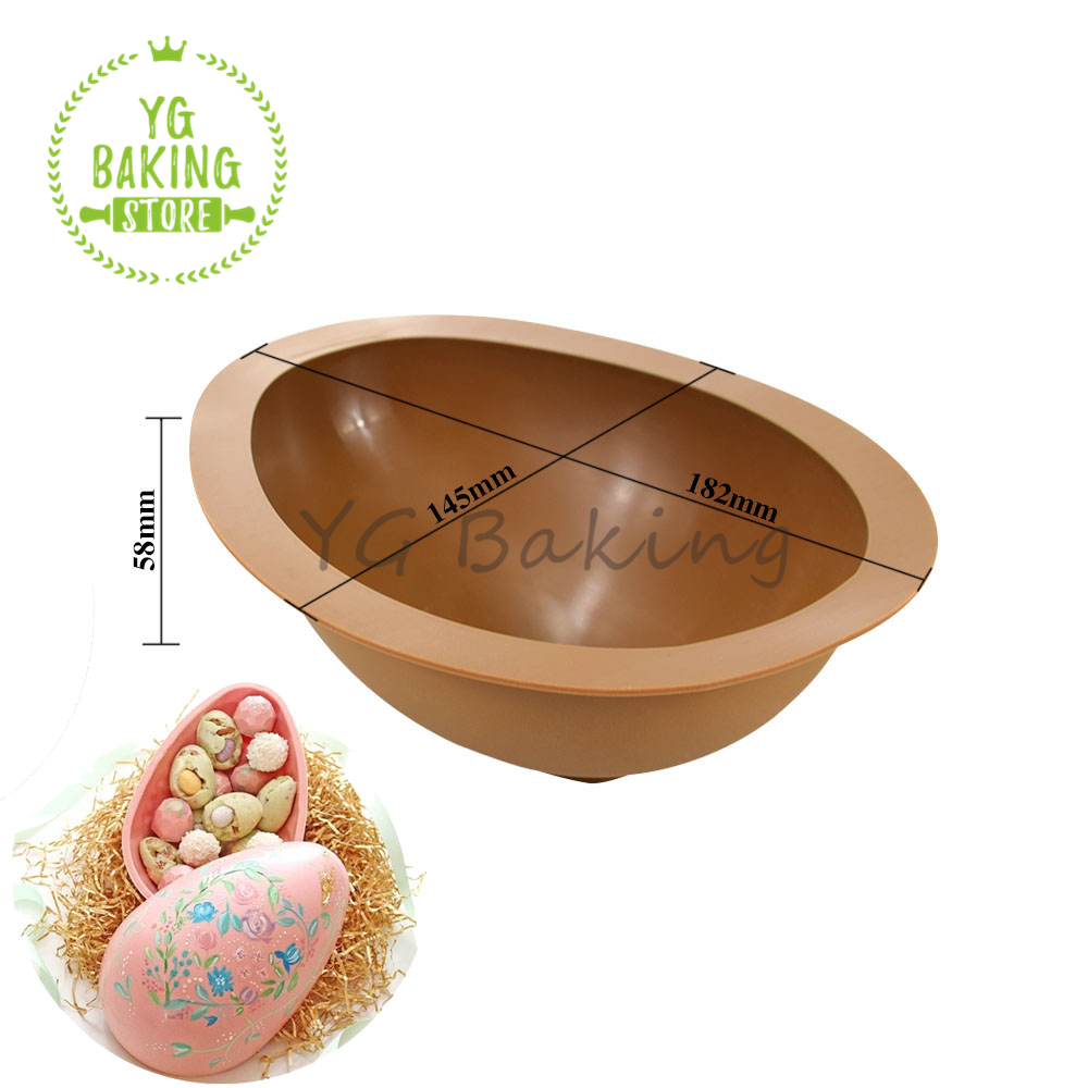 Dorica, varios huevos de Pascua, de molde para Mousse de Chocolate, bricolaje, rompible, molde de silicona para dulces, herramientas de decoración de pasteles, utensilios para hornear: Chocolate