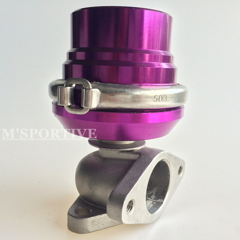 M'SPORTIVE-EXTERNAL 38MM TURBO MANIFOLD V-BAND Purple WASTEGATE EXHAUST+8 PSI SPRING Purple
