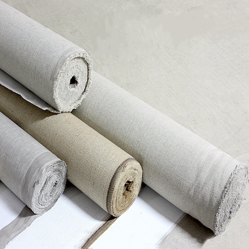 Linnen Blend Primed Leeg Canvas Voor Schilderen Laag Olieverf Doek 1M Een Roll ,28/38/48/58 Breedte