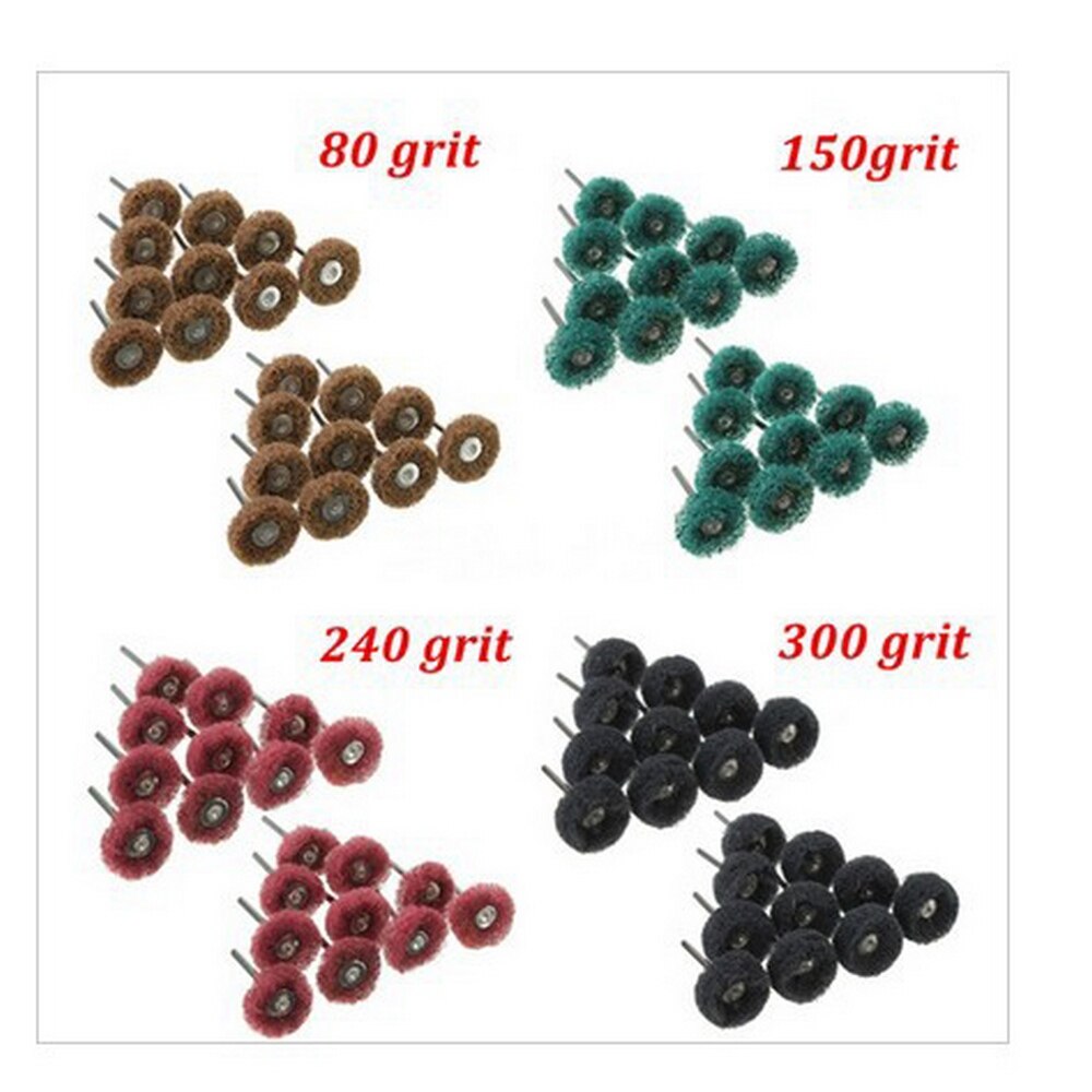 20pz mini Trapano Abrasiva in nylon Spazzola di Lucidatura di lucidatura Ruote 3.2 millimetri Gambo di Metallo Smalto per Accessori Utensile Rotante impostato gioielli