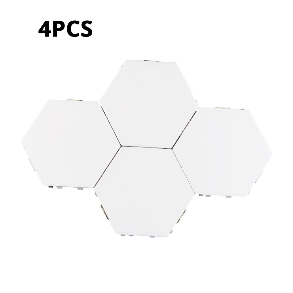 Magnetic Hexagons Modular Touch Sensitive sensor Light DIY Wall Decoration painel led Quantum lamp LED Panel Light: 4pcs / With EU Plug Adapter