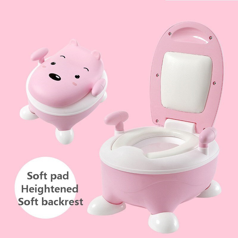 Dossier confortable dessin animé Pot enfants Pot bébé toilette pour garçons enfants bébé Pot formation filles Portable toilette bassin: Heighten pink 3