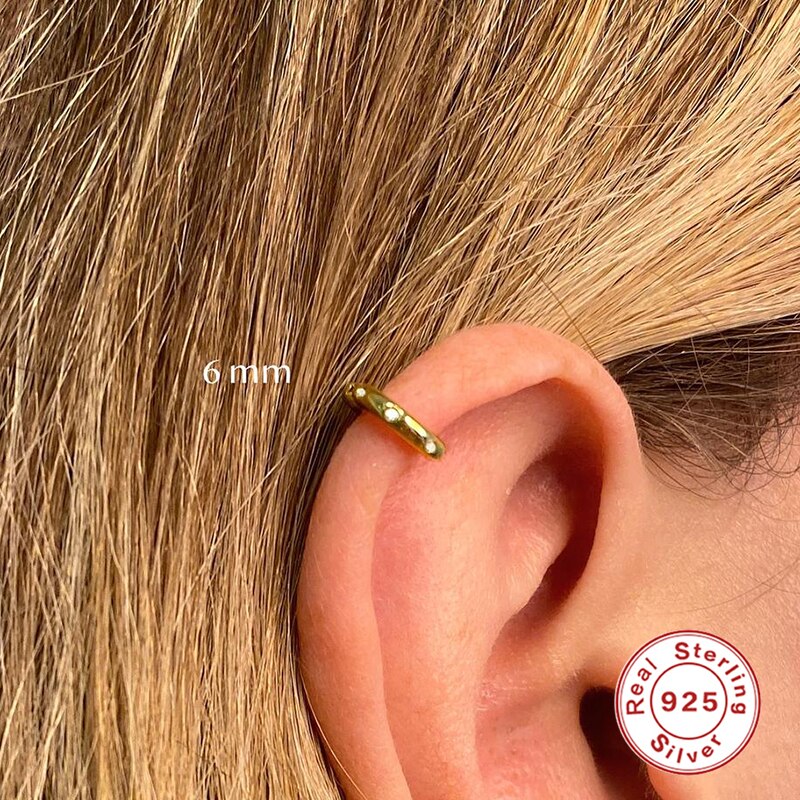 Inmaker Minimale Zirkoon Hoepel Oorbellen 925 Sterling Zilver Kraakbeen Kleine Helix Piercing Conch Oorlel Tragus Cirkel Mannen Hoops