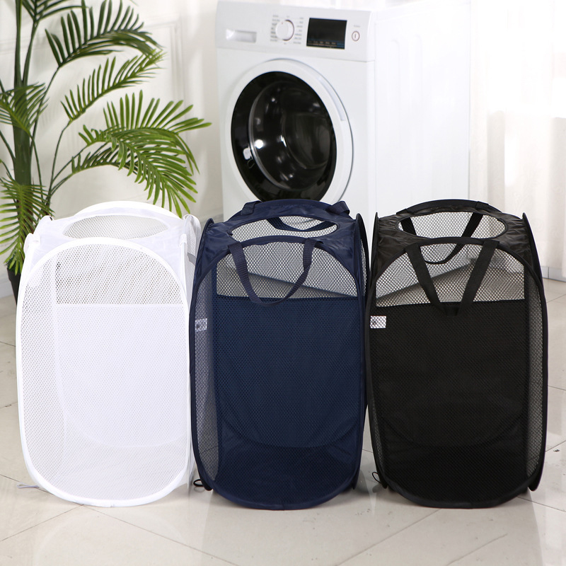 Large Pop-Up Laundry Hamper Collapsible Laundry Baskets With Durable Handles/Side Pocket for Dorm Bedroom Bathroom Laundry Room: 4PCS / Random