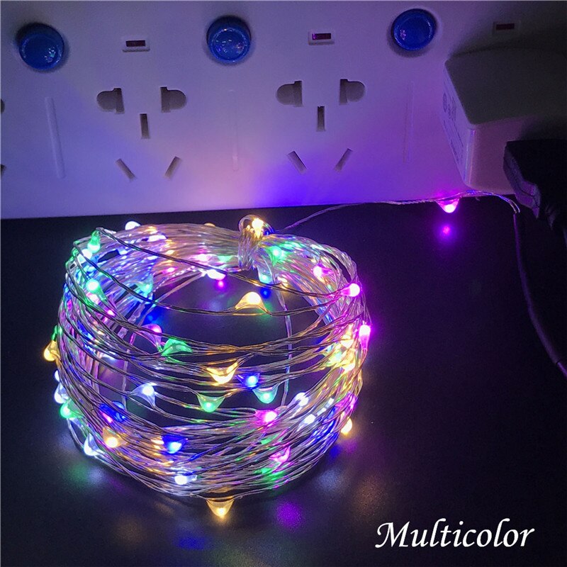 Fairy Light 10M 33ft Starry String Usb 5V Lights Fairy Micro Led Transparante Draad Voor Party Kerst Wedding 9 Kleuren