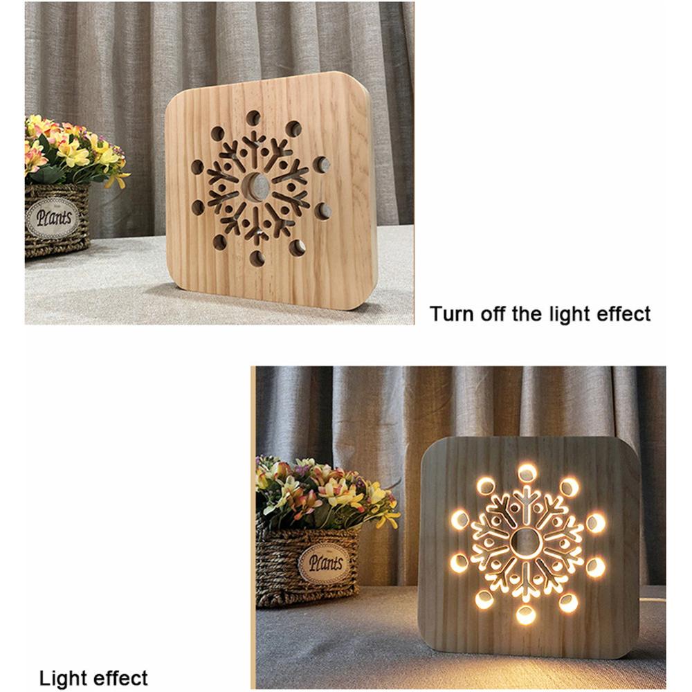 3D Wooden Lamp, LED Table Light USB Power Cartoon Nightlight Desk lamp Home Bedroom Decor Lamp, for Kids Adult