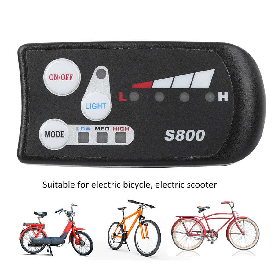 Electric Bicycle Display S800 Button Speed Shifter Control Panel Display 36V/48V Connect E-bike Headlight and Controller