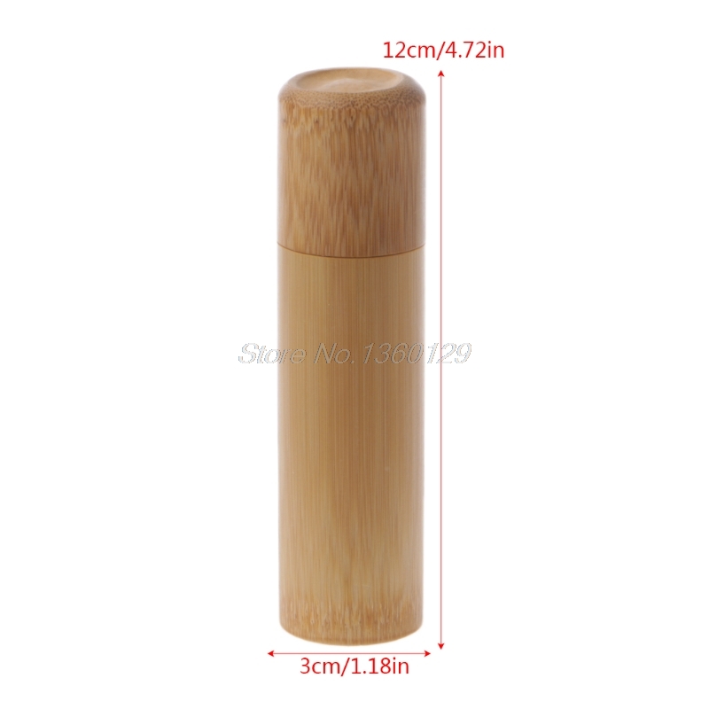 Bambu rör te låda tät liten behållare kryddor förvaring burk med lock 4 storlek: 12cm