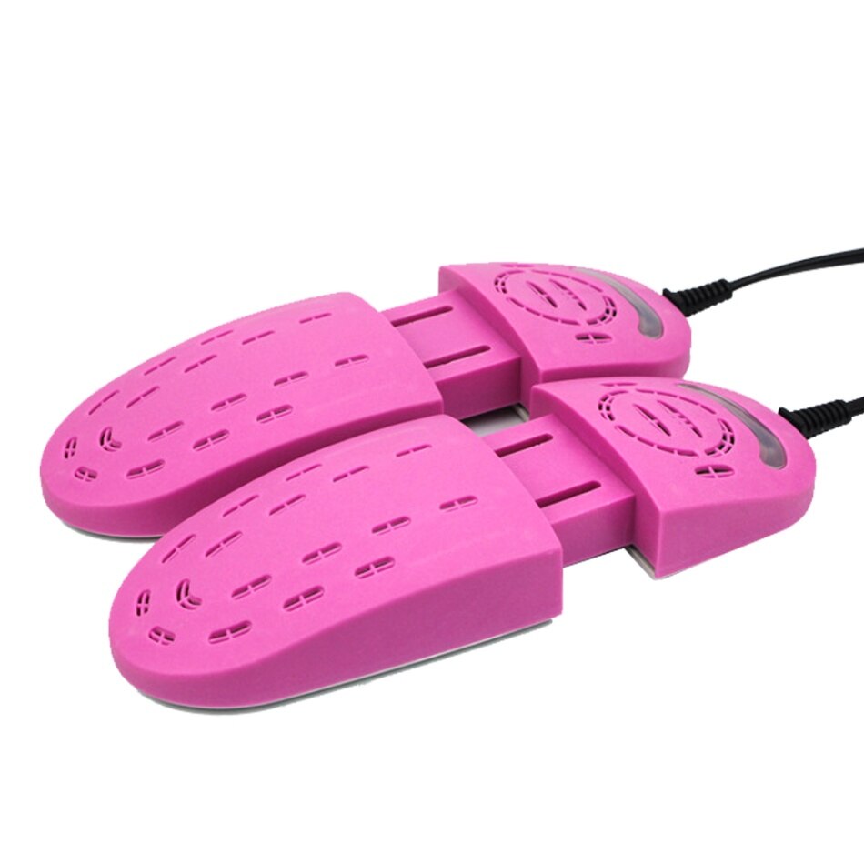 Secador de zapatos eléctrico portátil, desodorizante retráctil, secador ultravioleta eléctrico para zapatos, botas, guantes, calentador para secador de zapatos.: Rosa / Enchufe de la ue