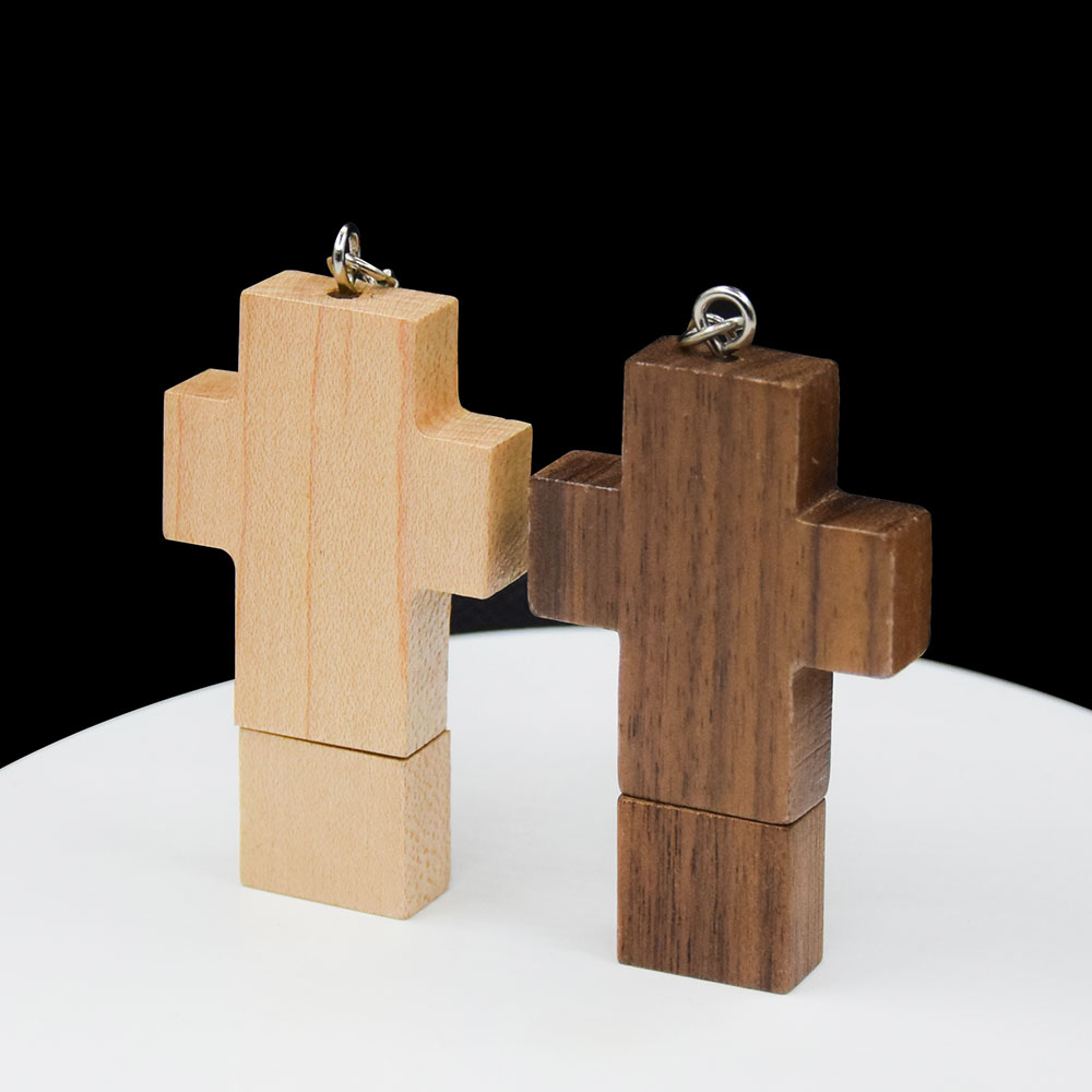 USB (gratis logo) creatief houten kruis Christian usb 2.0 flash drive 4GB 8GB 16GB 32GB 64GB pen drive memory stick Flash Disk