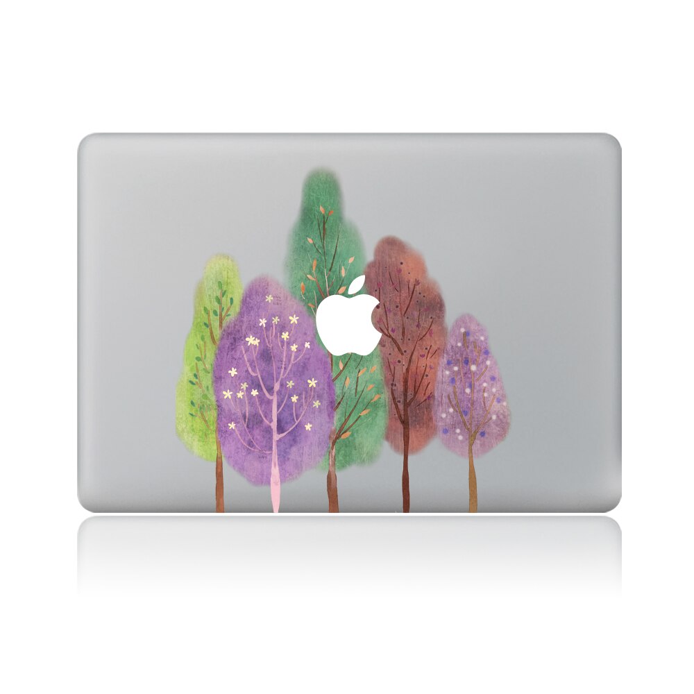 Kleurrijke bomen vinyl decal laptop sticker voor macbook pro air 13 inch cartoon laptop skin shell voor mac boek