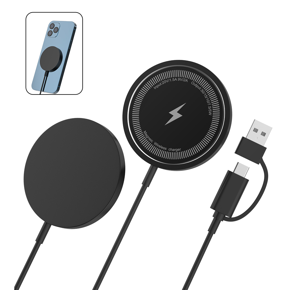 Caricatore senza fili magnetico da 30 W Supporto per ricarica rapida per iPhone 15 14 13 12pro Max Airpods PD USB A Caricabatterie per telefono molo stazione