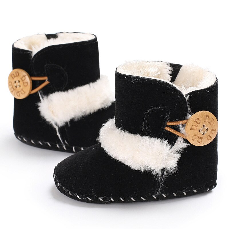 Baby Boys Boots Baby Girls Shoes Keep Warm Button Buckle Soft Sole Snow Boots Toddler Winter Boots Snowshoes 6 colours: black / 2