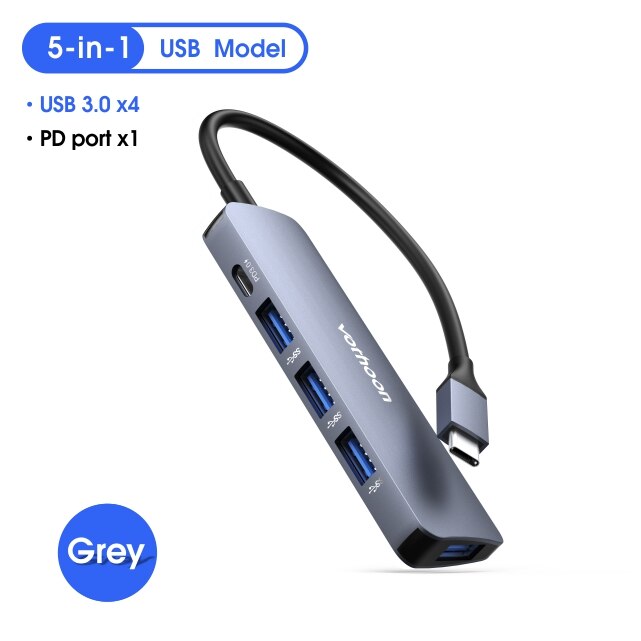 Vothoon USB C HUB Type C to Multi USB 3.0 HUB HDMI Adapter For MacBook Pro Huawei Samsung S10 USB-C 3.1 Splitter 3 Port USB HUB: 5-in-1 USB Model