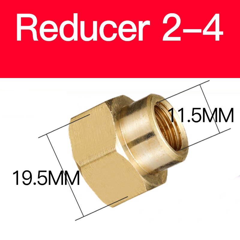 Adaptador de cobre de 1/8 ", 3/8", 1/2 ", 3/4", macho y hembra, Conector de conector de tuberías de latón reductor, adaptador de Gas y aire, presión de agua y combustible: Reducer 2-4