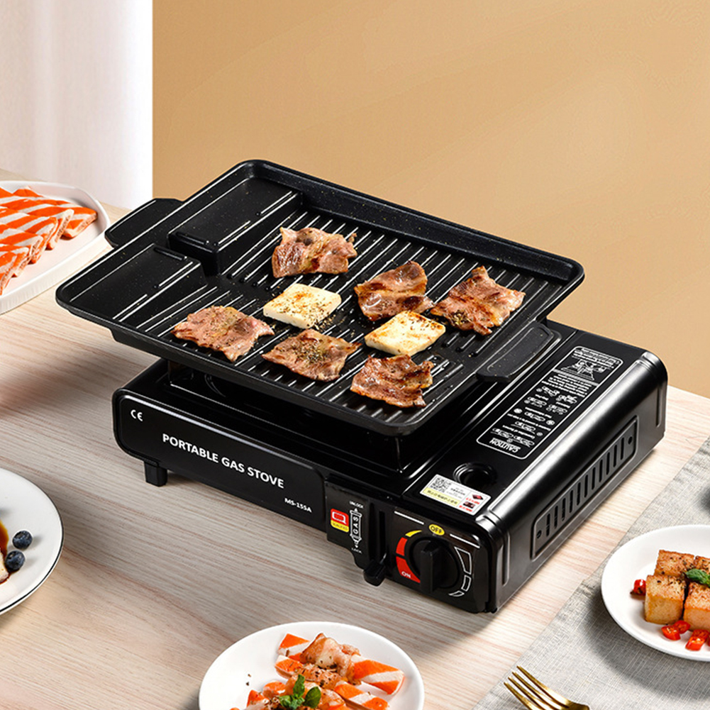 Portable Backpacking Stove Stainless Steel Outdoor Gas Tank Stove with Carry Case Stove Backpacking Stove for Camping Hiking