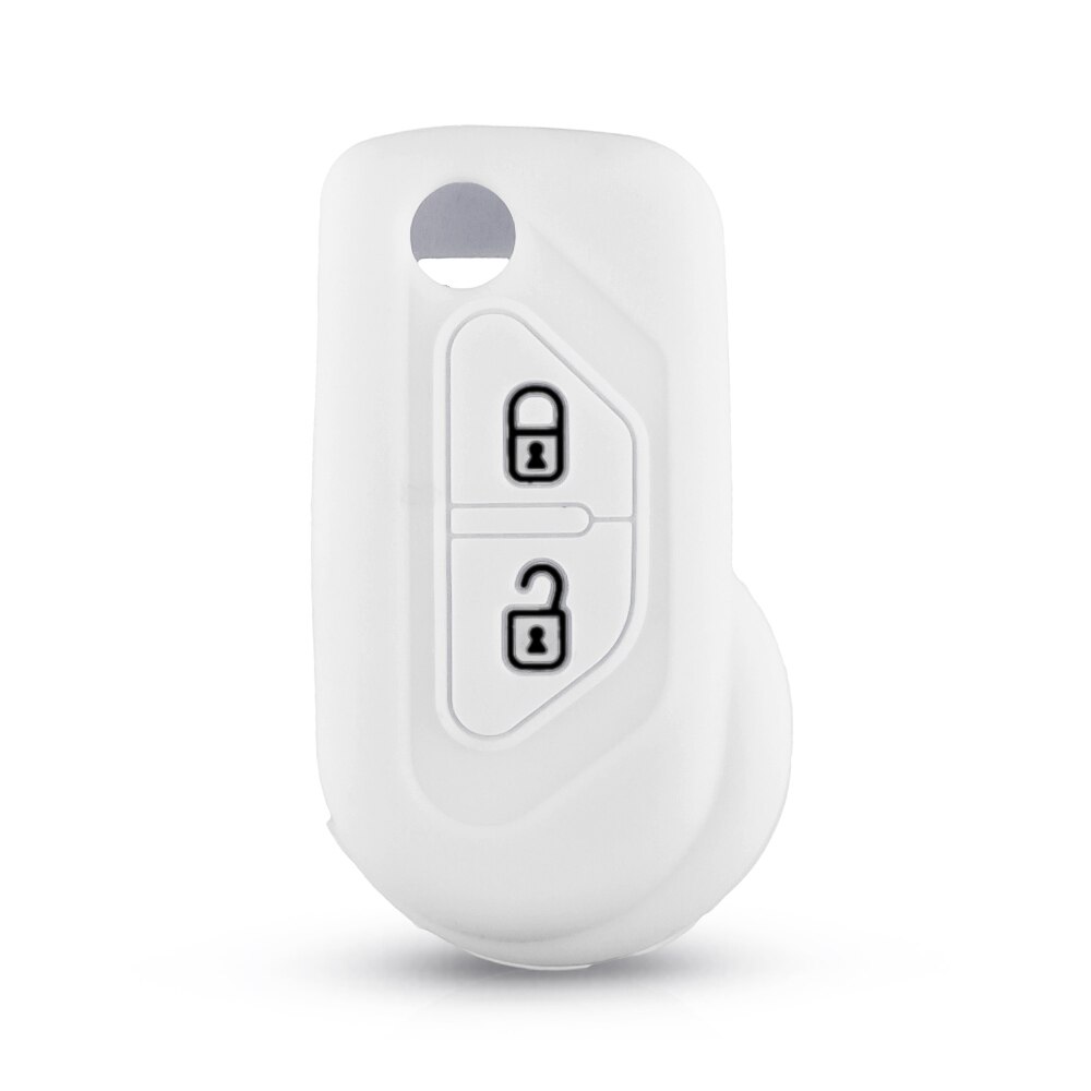 Dandkey 2 Buttons Silicone Car Remote Flip Key Fob Shell Cover Case For Citroen DS3 Skin HU83 Blade Older Protector: White
