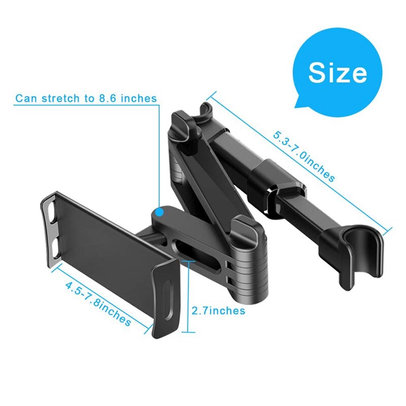 Universal 360 Roterende Houder Beugel, Auto Seat Hoofdsteun Houder Auto Tablet Stand Cradle Voor Ipad, Samsung, huawei, Mobiele Telefoons