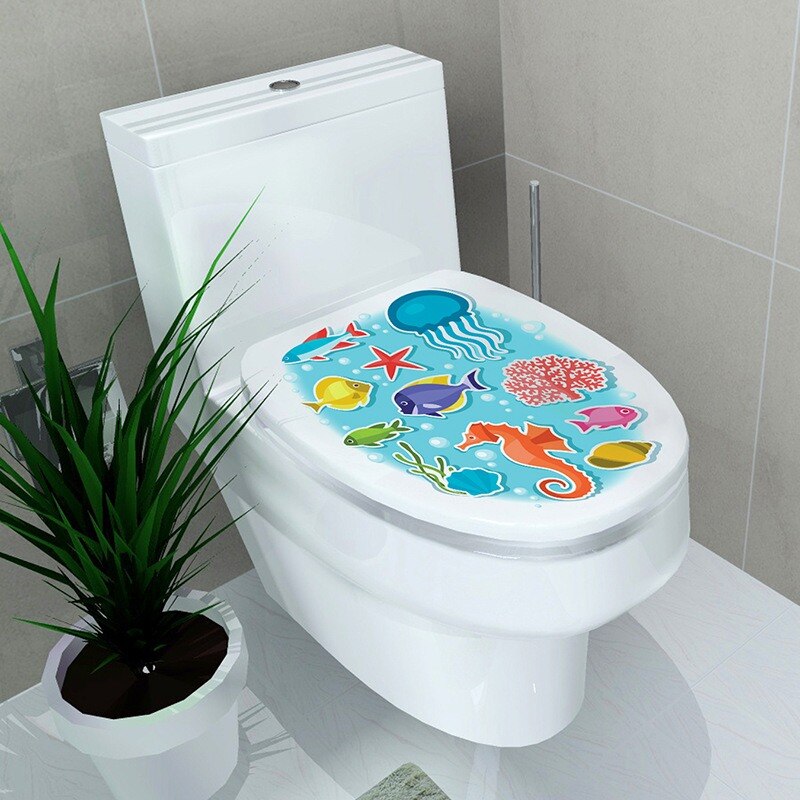 Realistyczne naklejki na toaletę strona główna dekoracje łazienkowe WC ubikacja plakaty pcv kreskówka ścienna Mural DIY kreatywne naklejki ozdobne 14 stylów: 2