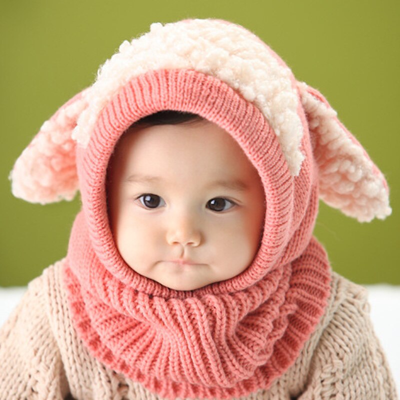 Nieuw Kinderen Baby Trui Hoed Warm Breien Cap Mooie Comfortabele voor Winter Outdoor MS88