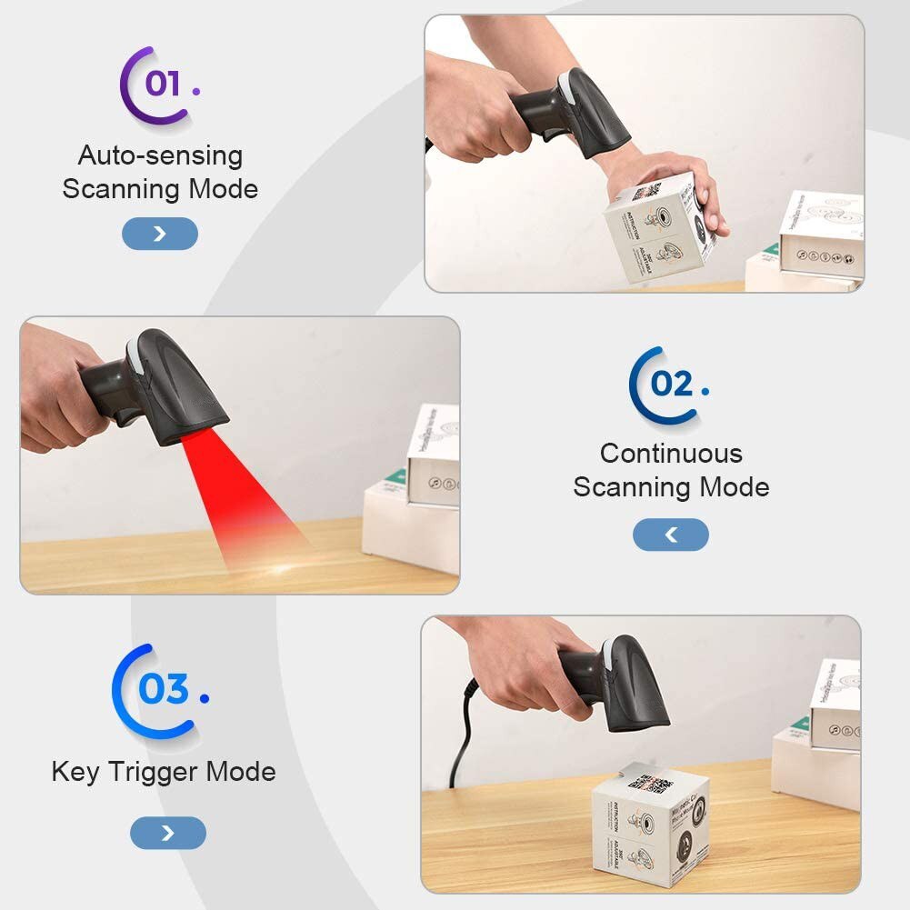 Barcode Scanner Wired Usb 2D Qr Reader Handheld Functie Bar Code Reader Scanners Compitable Met Windows Macos Linux Systeem