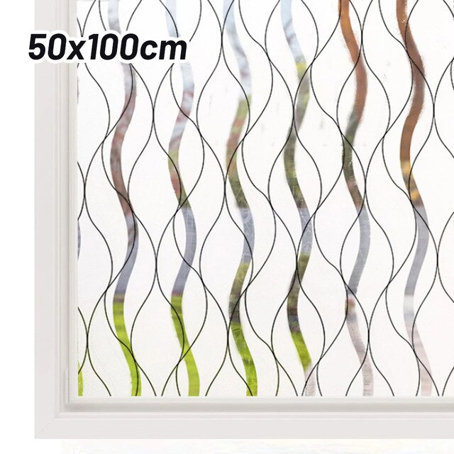 Vinyl Window Film Static Privacy Decoration Adhesive Film UV Blocking Heat Control Glass Window Stickers: 50x100cm