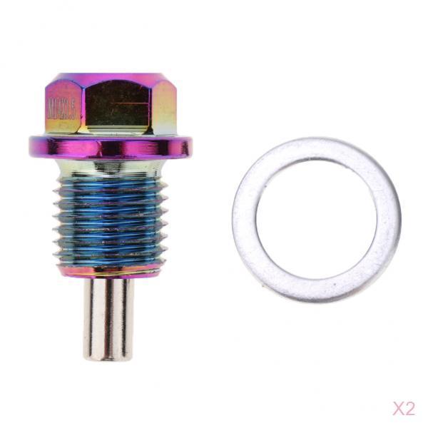 2 Pcs Universal Oil Drain Plug Anodized M14x1,5 For All Car