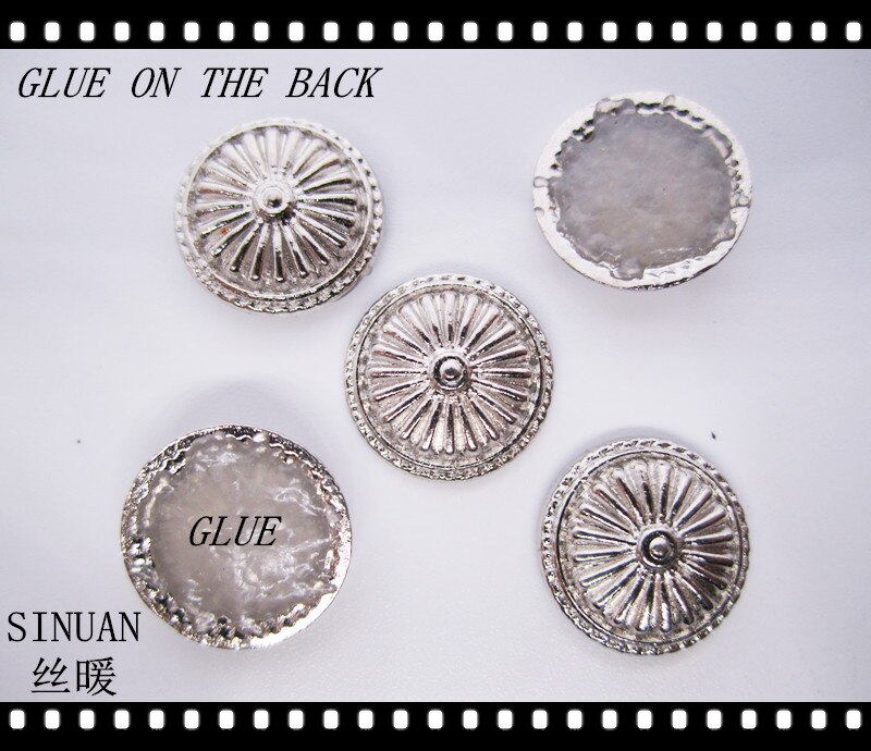 Jeans nitar -fix spik nitar rund nit set 12mm nickelfria vita runda nitar plätering metall nitar för väskor sinuan