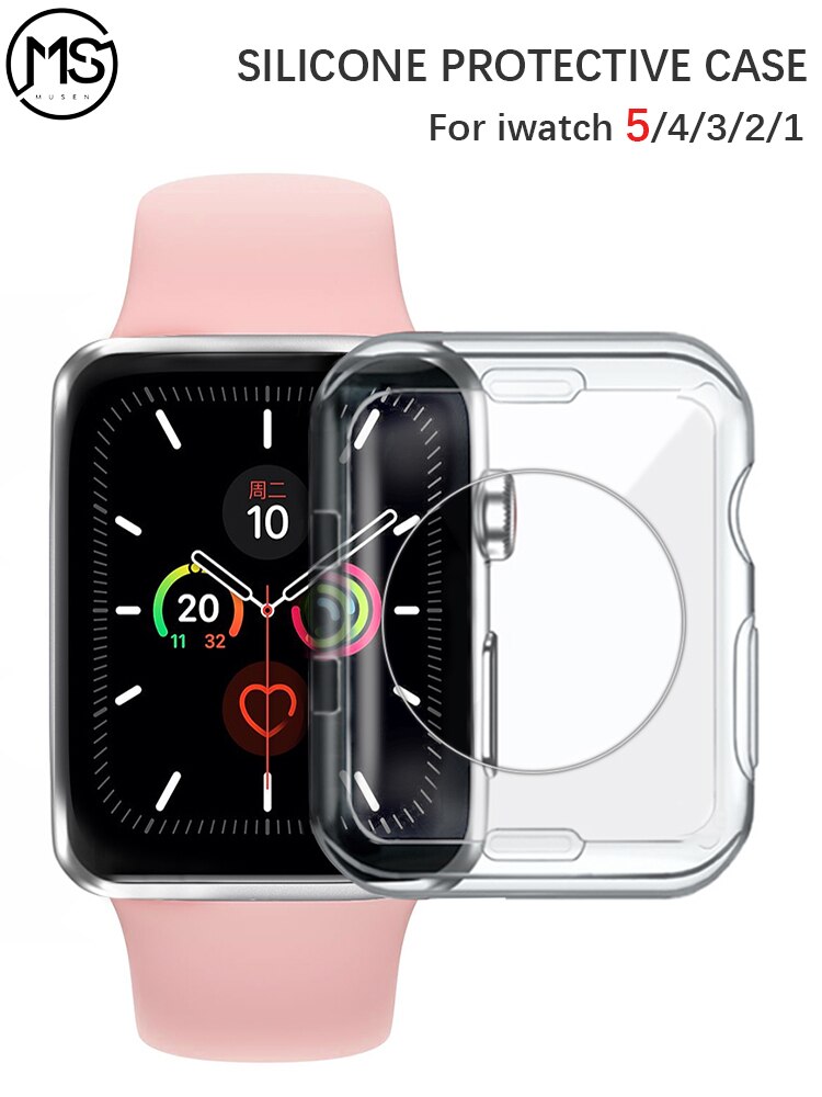 Watch Cover Case for Apple Watch 6 5 4 3 2 42MM 38MM Soft 360 Slim Clear TPU Screen cases for iWatch series 4/3/2/1 44MM 40MM
