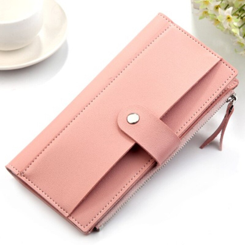 Vrouwen Lange Portemonnee Slanke Mode PU Lederen heren Portemonnee Multifunctionele Billfold Telefoon Credit Card Houder Tas: Pink