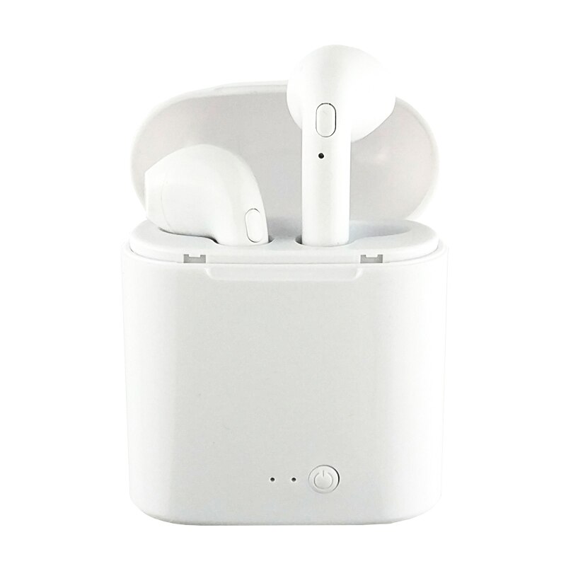 Pour i7S TWS Bluetooth 5.0 écouteurs sans fil casque stéréo basse casque écouteurs avec micro boîte de charge pour iphone Samsung: White