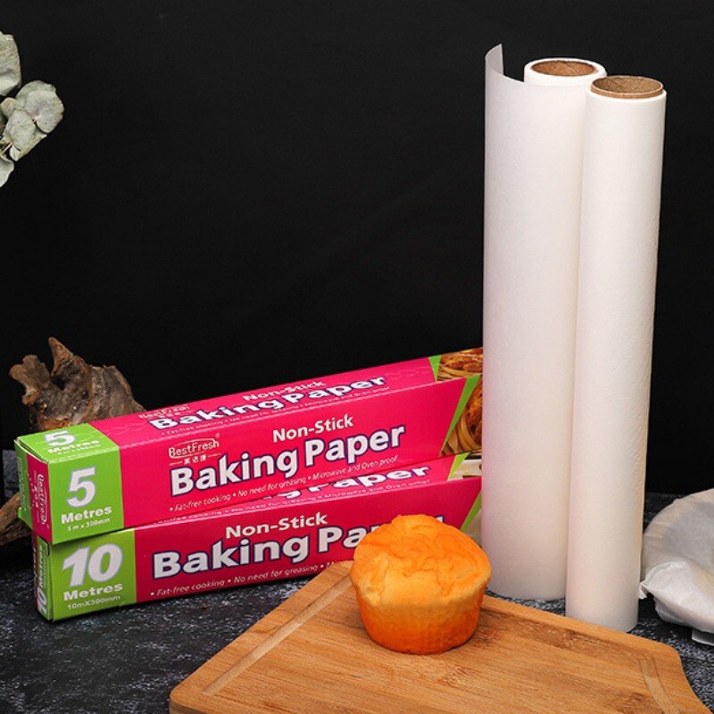 5m/10m/20m doble cara hornear alimentos silicona aceite papel hornear aceite papeles barbacoa papel acondicionado papel aceite PaperHOT1