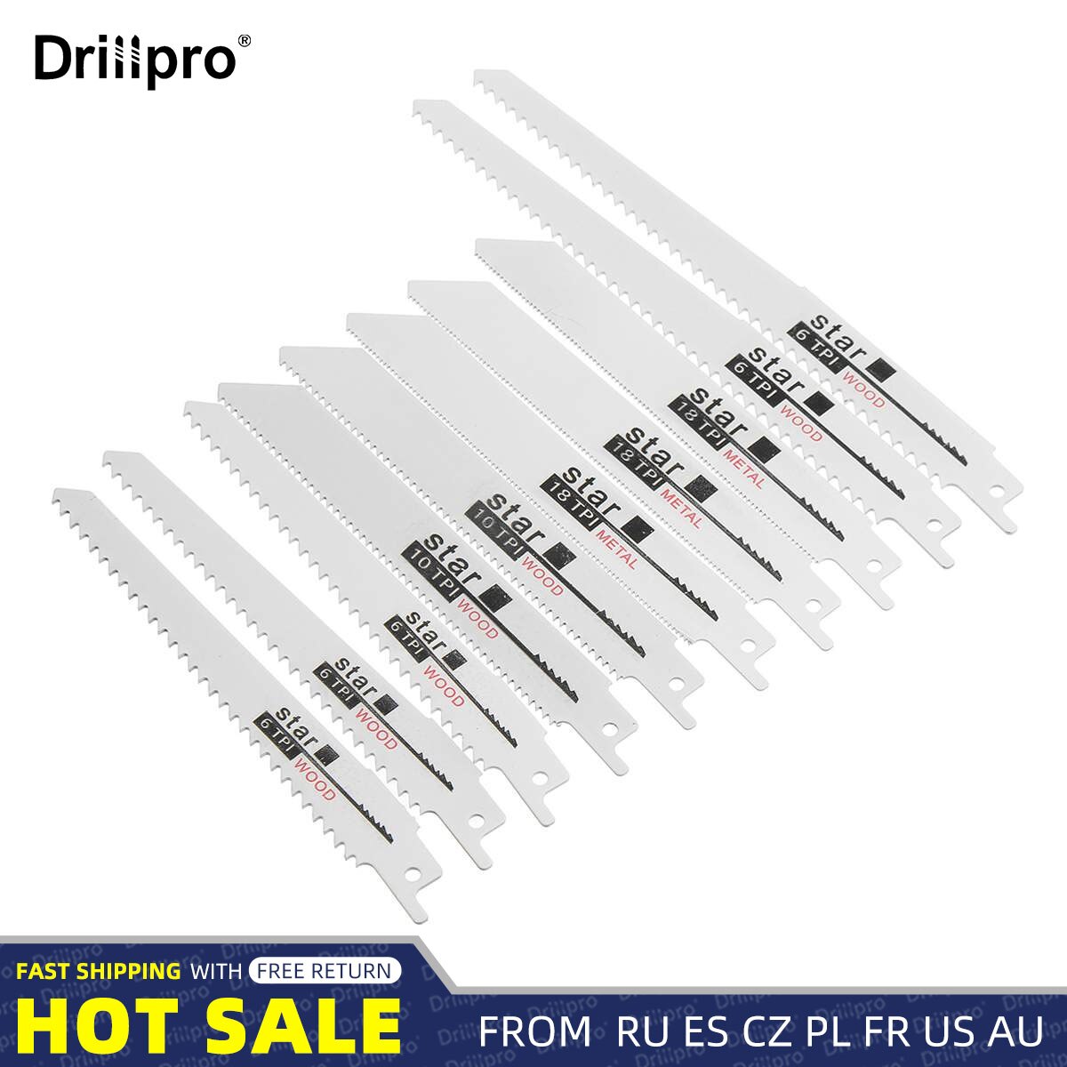 10pcs Reciprocating Saw Blade for Wood Metal Cutting